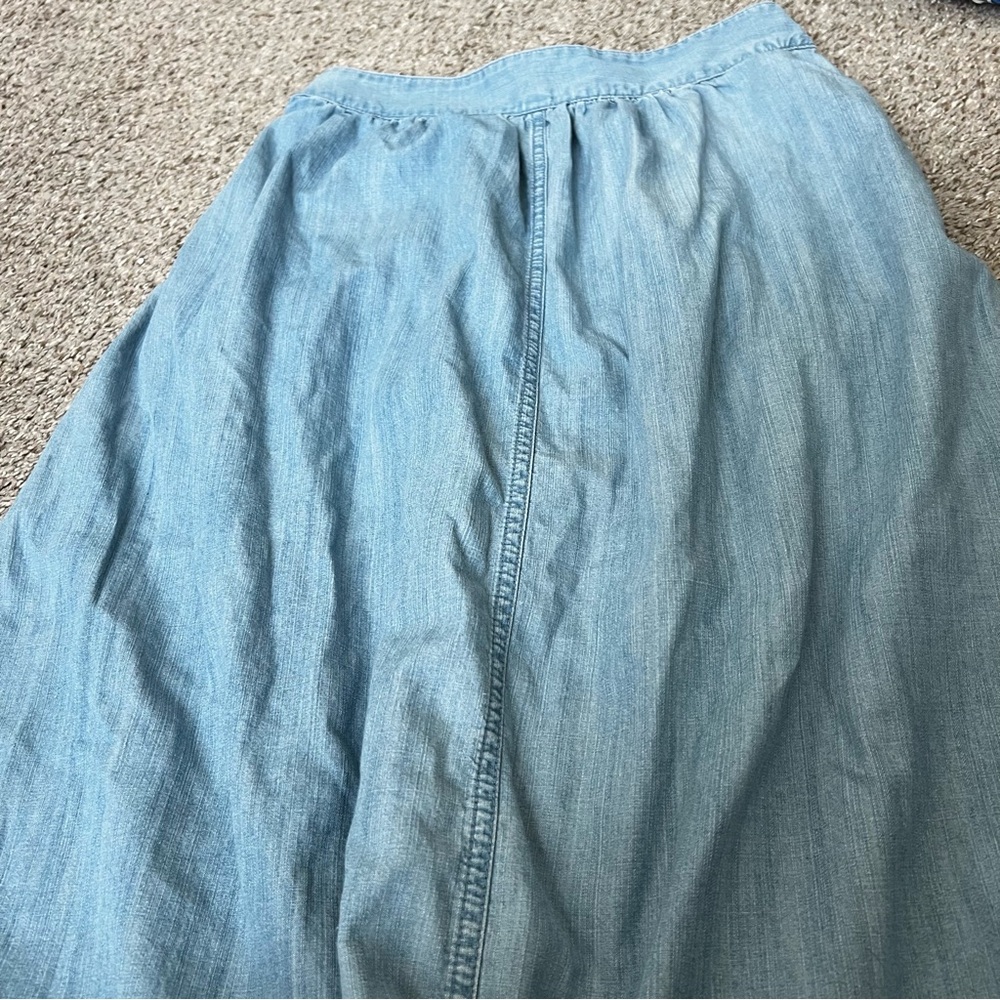 Madewell Light Blue Button-Front A-Line Denim Skirt - Picture 5 of 12